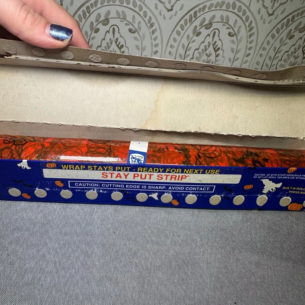Reynolds Vintage Printed‎ Plastic Wrap Spooky Prints Pumpkin Orange Halloween